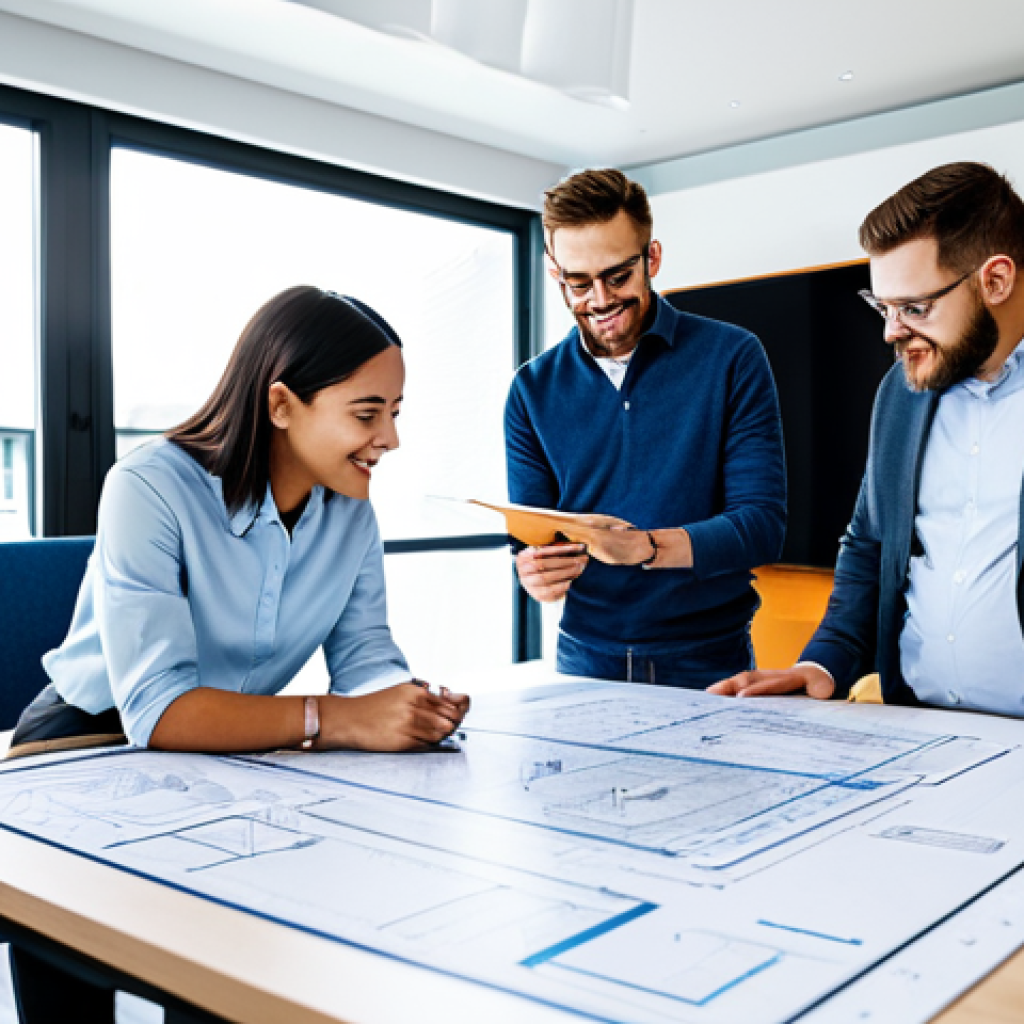 **

"A diverse team collaborating around a smart home blueprint on a large table, fully clothed, appropriate attire, safe for work, showcasing networking diagrams and device schematics, well-lit modern office environment, natural expressions, perfect anatomy, correct proportions, demonstrating teamwork, professional, family-friendly, appropriate content."

**