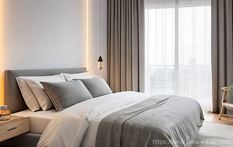 스마트홈 리모컨 활용법 및 추천 제품 - **Prompt 2: Effortless Movie Night with Smart Automation**
    "A cozy and modern living room at dus...