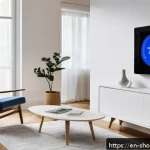 Home 20 스마트홈 구축 후 사용자 피드백 수집 방법 - A modern smart home living room scene showcasing a variety of smart devices actively collecting usag...